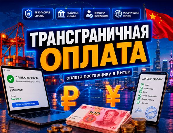 Трансграничная оплата поставщику в Китае в рублях и юанях — безопасный международный перевод