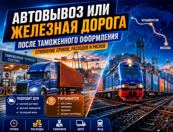 Автовывоз или железная дорога после таможенного оформления — сравнение доставки контейнера автомобилем и поездом