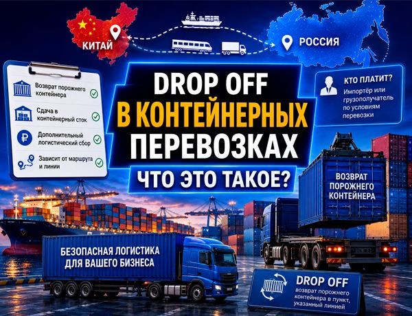 Drop off в контейнерных перевозках — возврат порожнего контейнера и доставка грузов из Китая в Россию