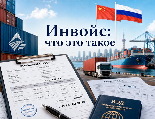 Инвойс в китайских юанях при доставке товаров из Китая компанией «ЛАЗУРИТ»