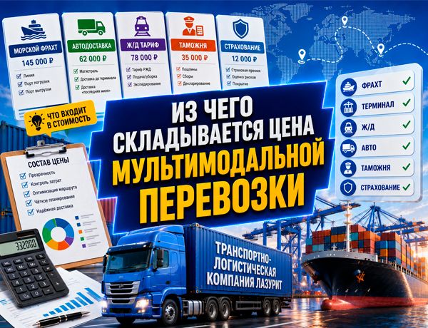 Из чего складывается цена мультимодальной перевозки — морской фрахт, ЖД тариф, автодоставка, таможня и страхование