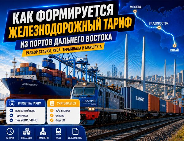 Как формируется железнодорожный тариф из портов Дальнего Востока — контейнерный поезд Владивосток — Москва