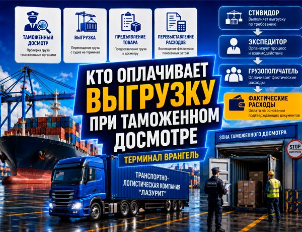 Кто оплачивает выгрузку контейнера при таможенном досмотре на терминале Врангель