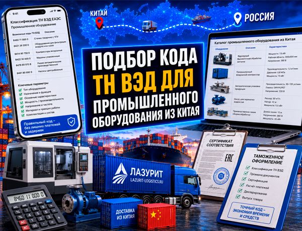 Подбор кода ТН ВЭД для промышленного оборудования из Китая — станки, документы, сертификация и таможенное оформление