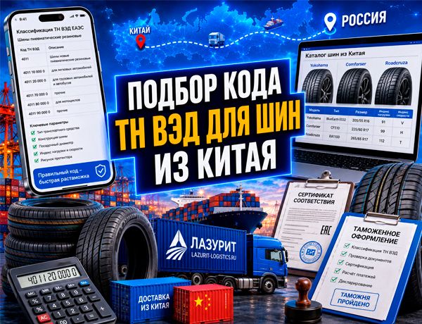Подбор кода ТН ВЭД для шин Yokohama, Comforser и Roadcruza из Китая — доставка и таможенное оформление компанией «ЛАЗУРИТ»