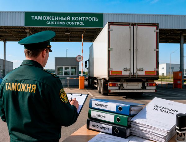 Растаможка грузового автомобиля на границе и проверка таможенных документов