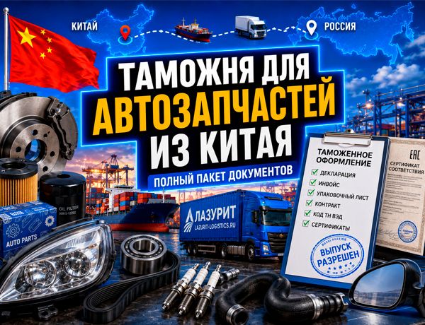 Таможенное оформление автозапчастей из Китая с полным пакетом документов и доставкой компанией «ЛАЗУРИТ»