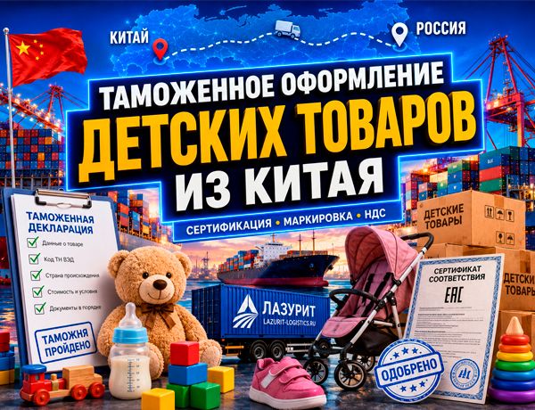 Таможенное оформление детских товаров из Китая компанией «ЛАЗУРИТ»