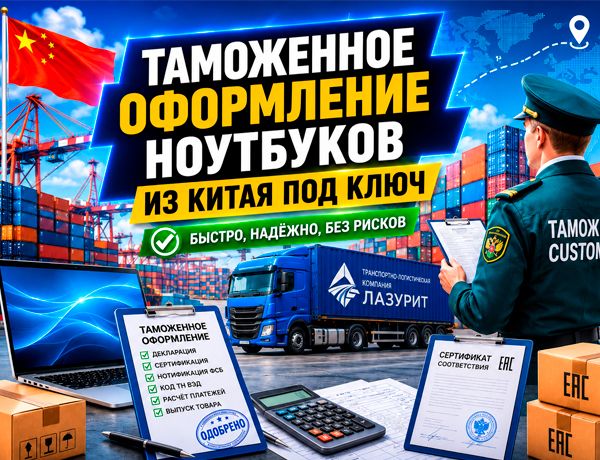 Таможенное оформление ноутбуков из Китая под ключ с ТЛК «ЛАЗУРИТ»
