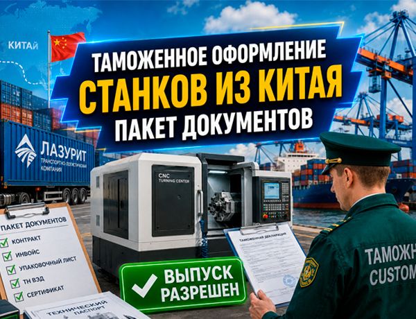 Таможенное оформление станков из Китая — пакет документов, сертификация и доставка компанией «ЛАЗУРИТ»