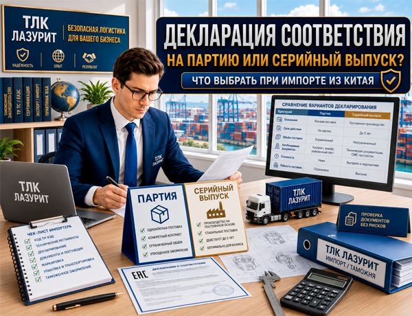 Декларация соответствия на партию или серию при импорте товаров из Китая — ТЛК ЛАЗУРИТ