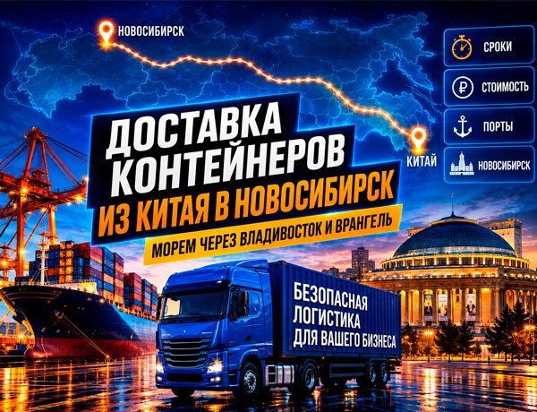 Доставка контейнеров из Китая в Новосибирск через Владивосток и порт Восточный Врангель