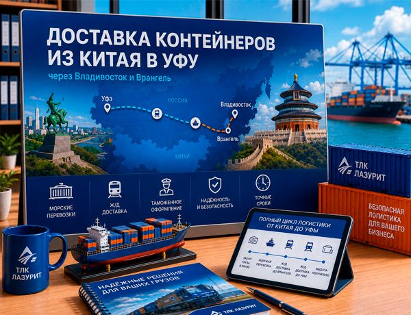 Доставка контейнеров из Китая в Уфа через Владивосток и Врангель — ТЛК ЛАЗУРИТ