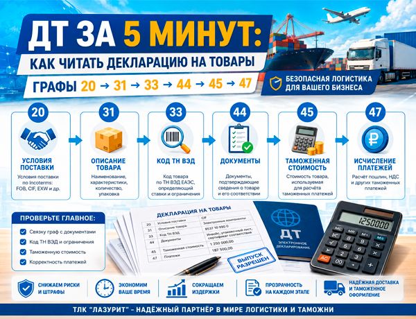 Как читать декларацию на товары — графы 20, 31, 33, 44, 45 и 47 ДТ при таможенном оформлении импорта