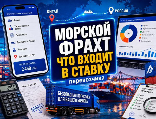 Морской фрахт из Китая — структура ставки перевозчика, терминальные сборы и доставка в Россию