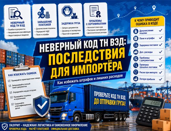 Неверный код ТН ВЭД и последствия для импортёра: доначисление пошлин, штрафы и задержка груза