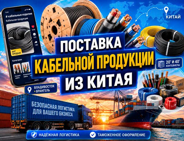 Поставка кабельной продукции из Китая в Россию в 20- и 40-футовых контейнерах