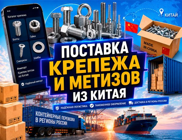 Поставка крепежа и метизов из Китая в Россию в стандартном и усиленном 20-футовом контейнере