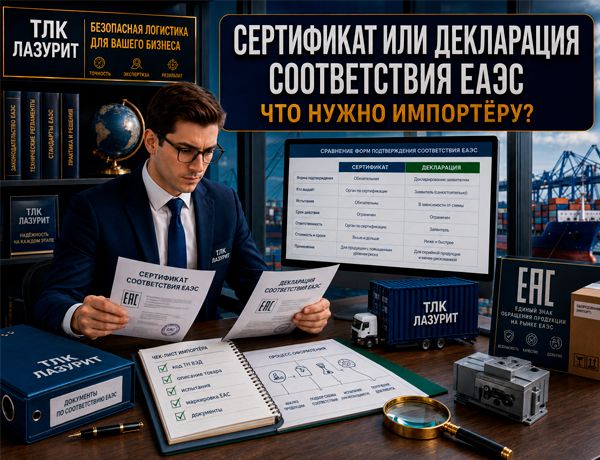 Сертификат или декларация соответствия ЕАЭС для импортёра — проверка документов ТЛК ЛАЗУРИТ