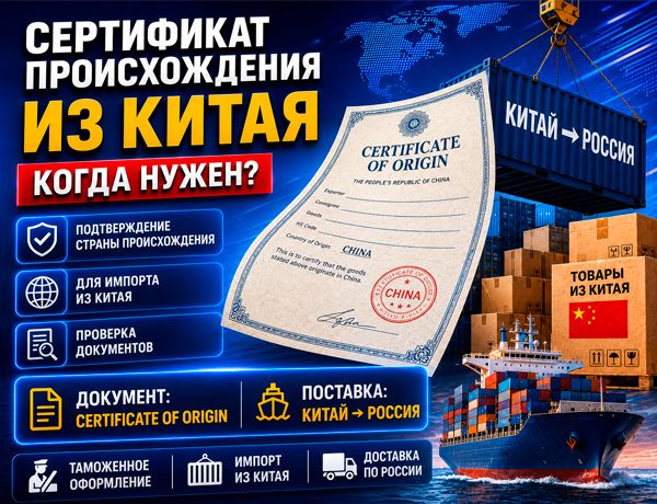 Сертификат происхождения товара из Китая для таможенного оформления импорта