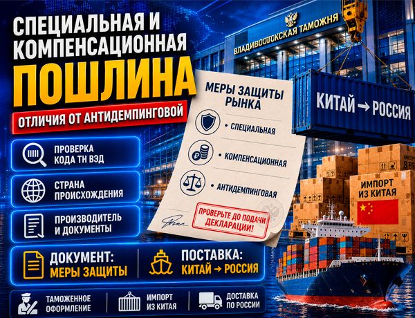 Специальная, компенсационная и антидемпинговая пошлина при импорте из Китая