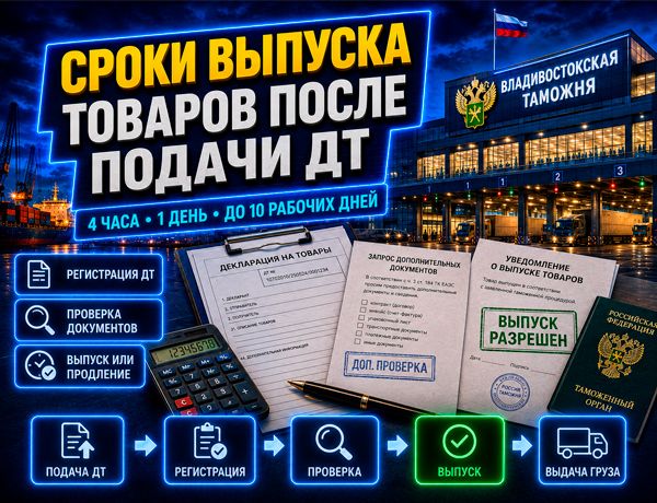 Сроки выпуска товаров после подачи таможенной декларации — проверка ДТ, документов и выпуск груза таможней