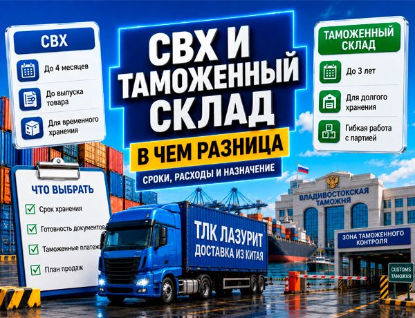 СВХ и таможенный склад — разница для импортёра, сроки хранения и таможенное оформление во Владивостоке