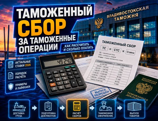 Таможенный сбор за таможенные операции в 2026 году — расчет ставок при импорте товаров из Китая