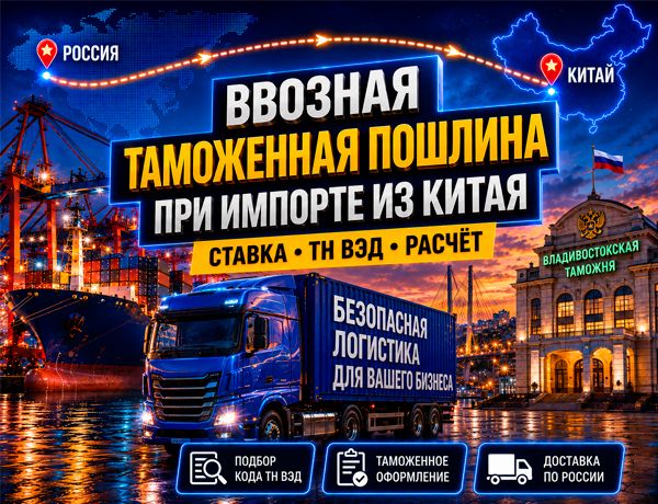 Ввозная таможенная пошлина при импорте из Китая — расчёт ставки по ТН ВЭД, таможенное оформление и доставка в Россию