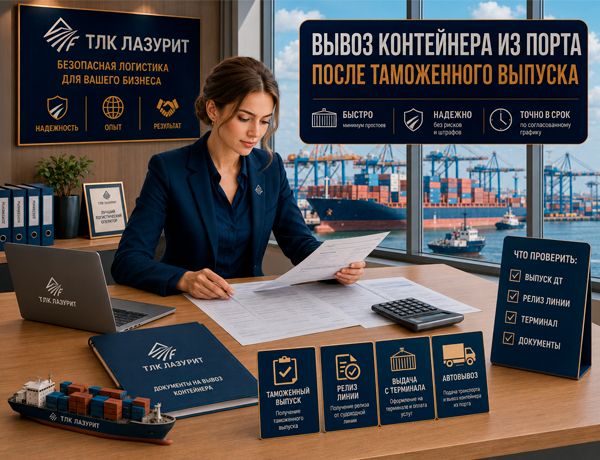Вывоз контейнера из порта после таможенного выпуска — логистика и автовывоз контейнера ЛАЗУРИТ