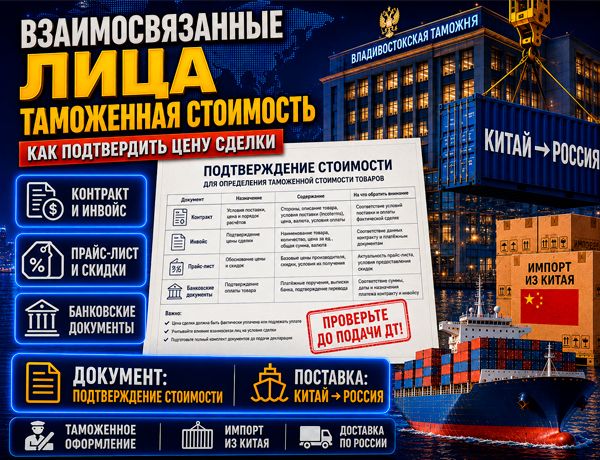 Взаимосвязанные лица и таможенная стоимость при импорте из Китая — подтверждение цены сделки
