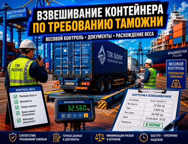 Взвешивание контейнера по требованию таможни — весовой контроль груза в порту и карточка взвешивания