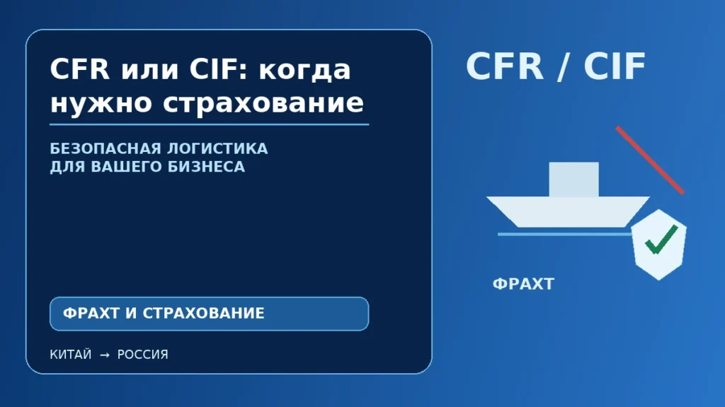 CFR или CIF: сравнение морского фрахта и страхования при импорте из Китая