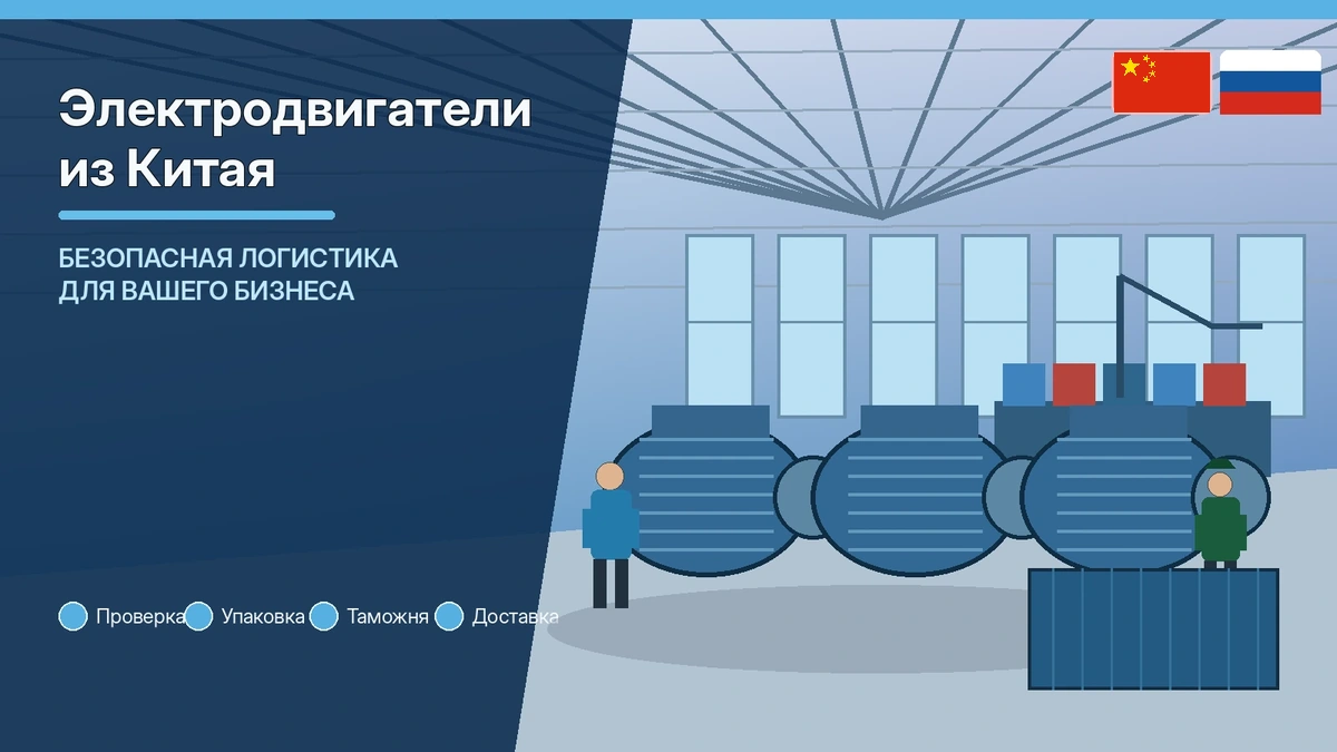 Электродвигатели из Китая: промышленные моторы, контроль и безопасная доставка
