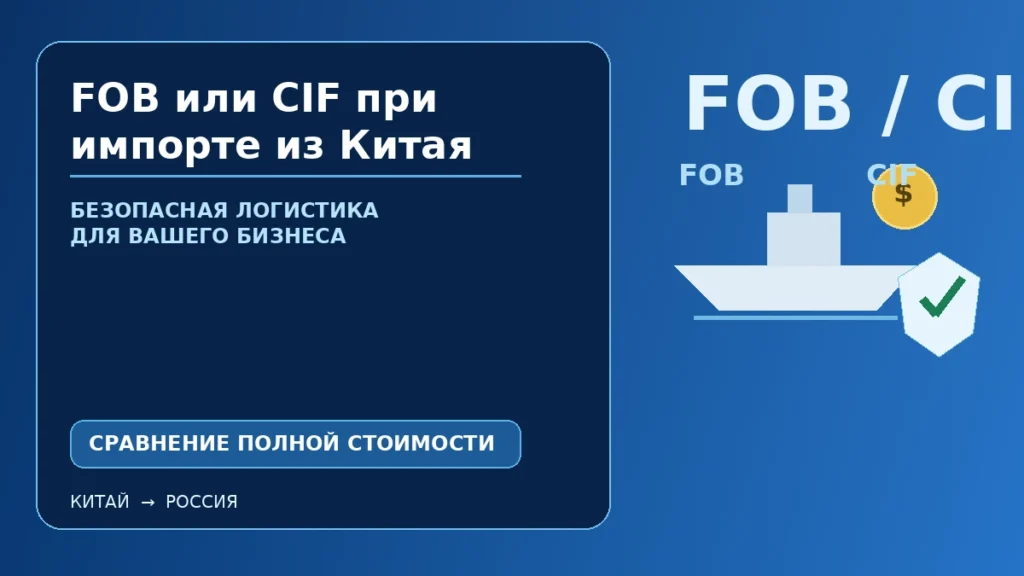 FOB или CIF при импорте из Китая: сравнение фрахта, страхования и полной стоимости поставки