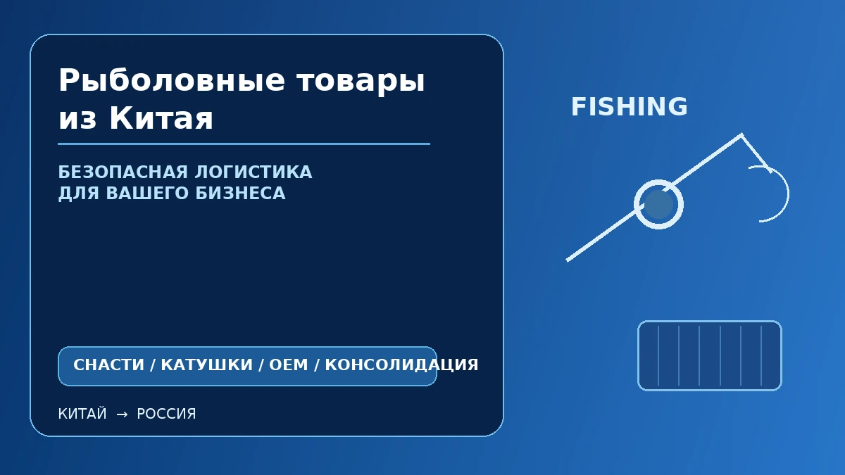 Рыболовные товары из Китая: удилища, катушки, снасти и коммерческая поставка