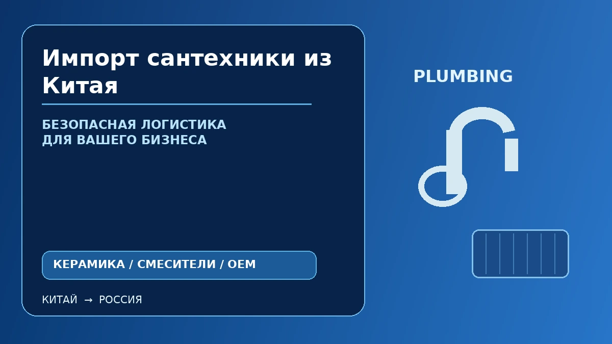 Импорт сантехники из Китая: смесители, санитарная керамика и душевые системы
