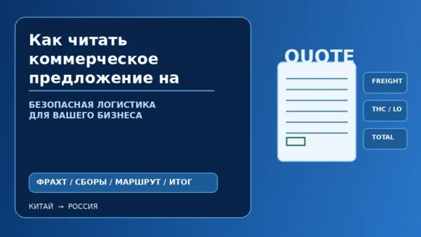 Коммерческое предложение на доставку из Китая: фрахт, сборы, маршрут и итоговая стоимость