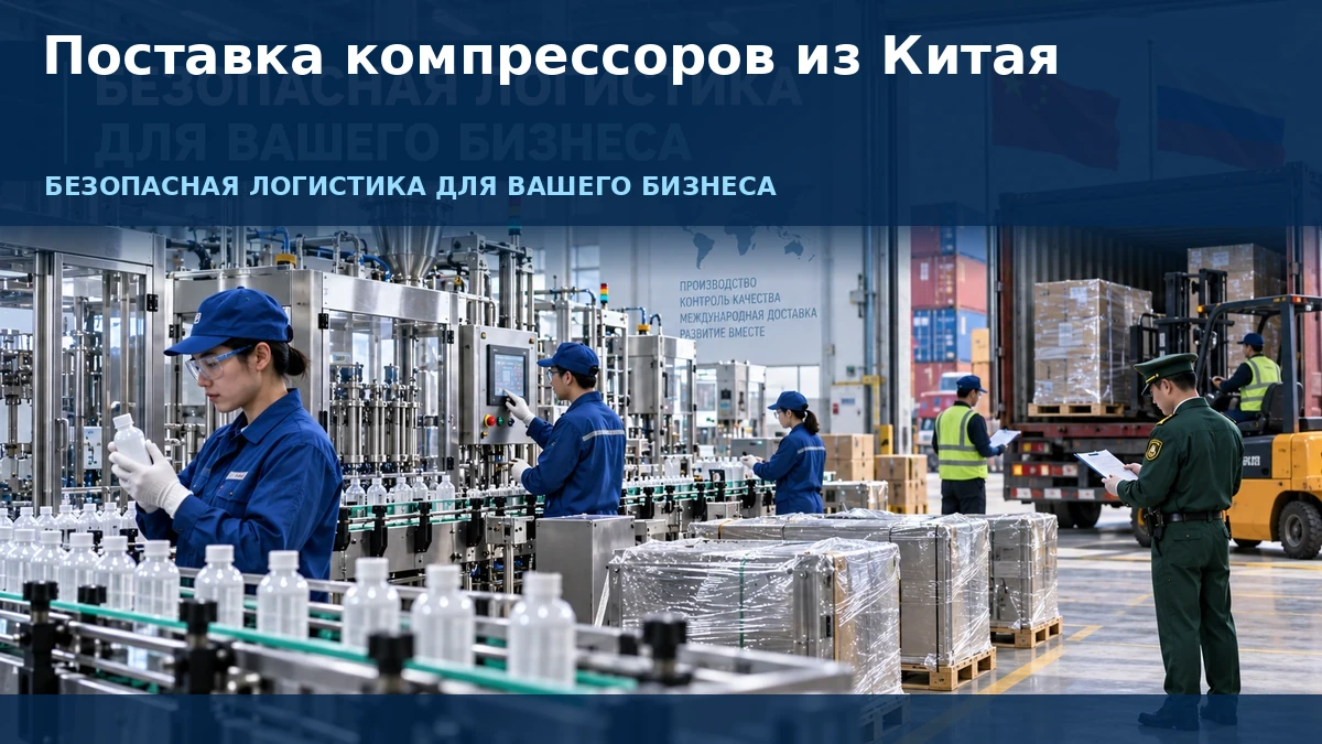 Поставка компрессоров из Китая: промышленное оборудование, контроль и безопасная логистика