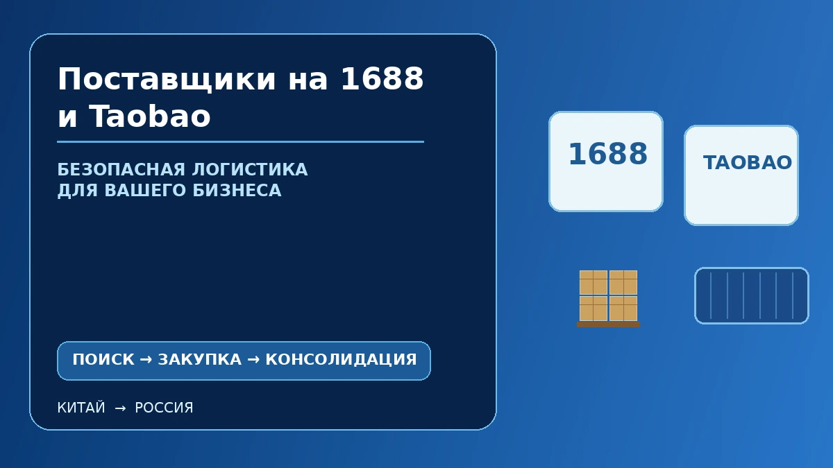 Поставщики на 1688 и Taobao: поиск товара, закупка и консолидация в Китае
