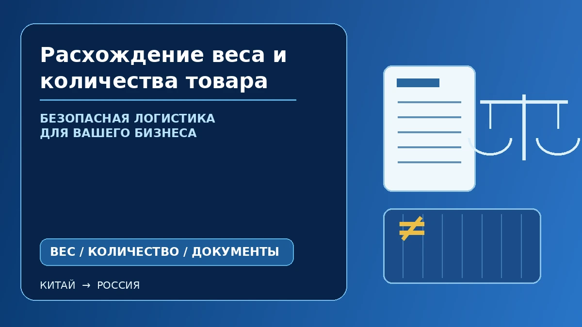 Расхождение веса и количества товара при таможенном оформлении: проверка документов и фактических данных