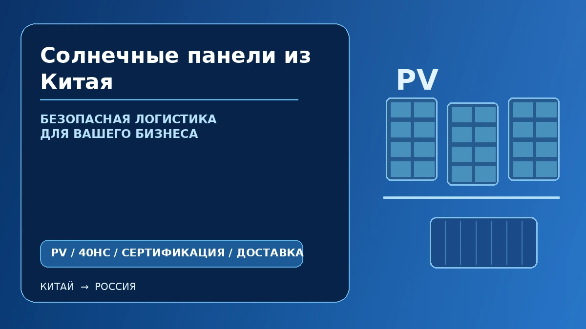 Солнечные панели из Китая: оптовая поставка, контейнер 40HC и доставка в Россию