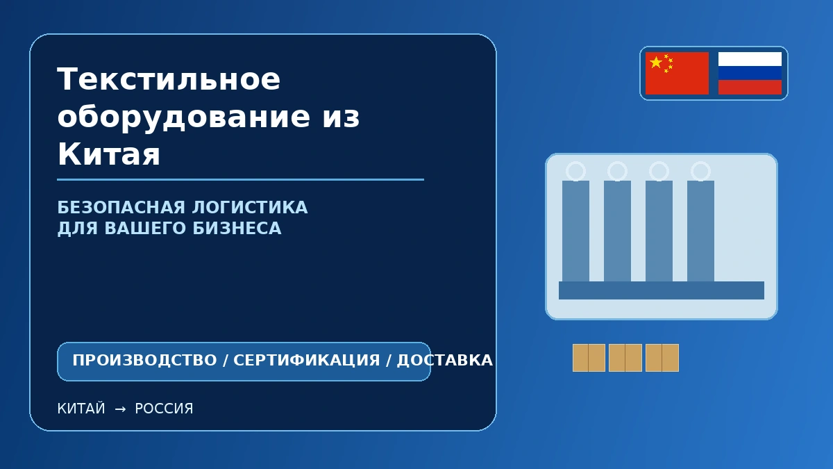 Текстильное оборудование из Китая: производственный цех и безопасная логистика